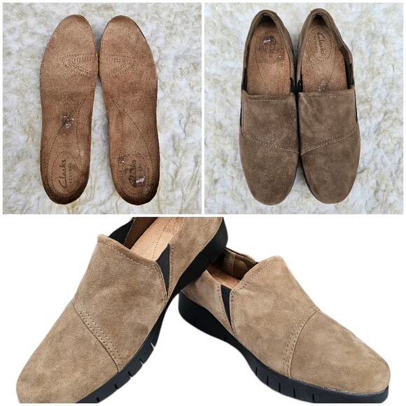 Tan Suede Sport Moc Clarks Daelyn Monarch Moccasins Size 6 Casual Leather Loafer - Picture 10 of 13